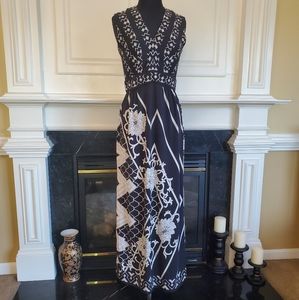 VINTAGE PAGANNE FLORAL SLEEVLESS MAXI DRESS